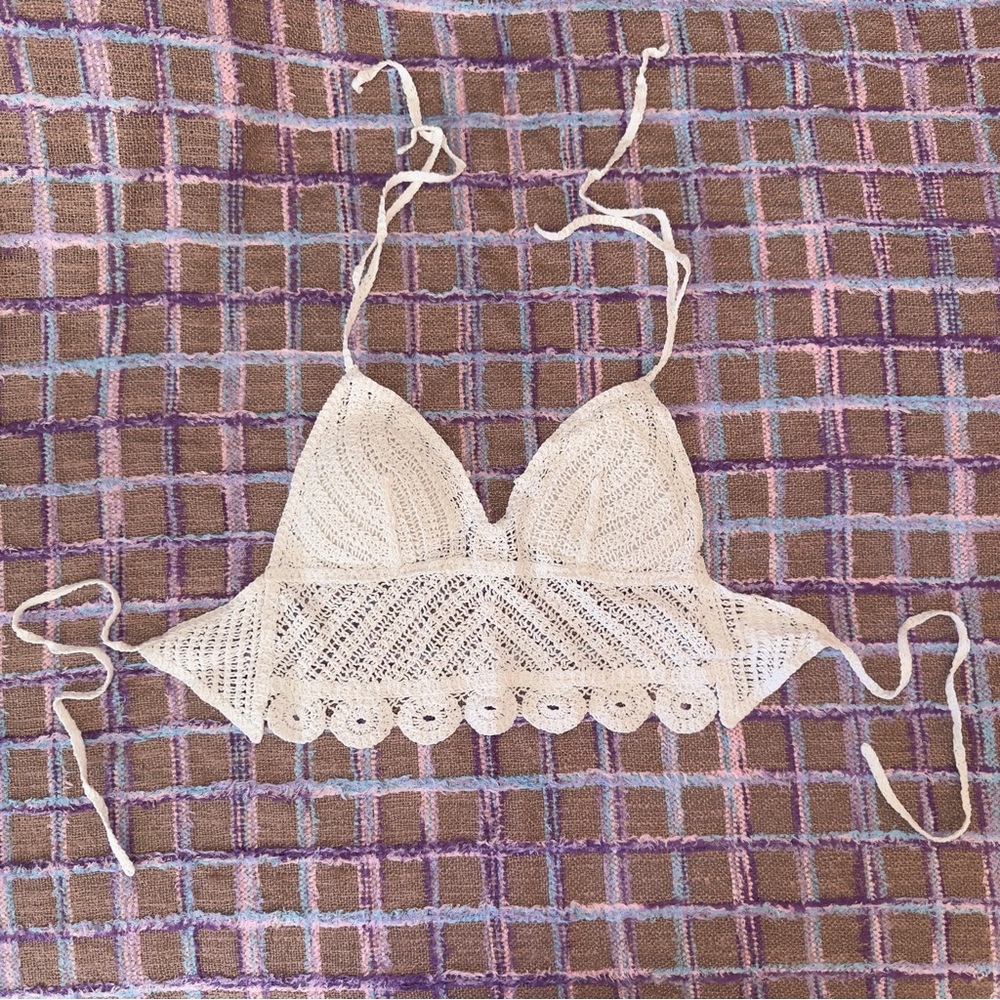 SHEIN Cream Crochet Bandeau